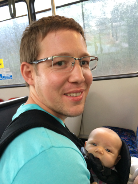 John and Cecilia on the train