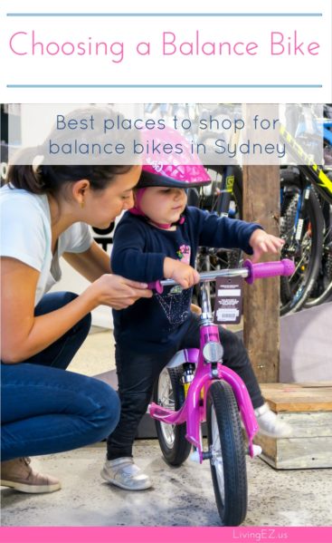 Looking for a balance bike? Read this post for a shopping checklist and recommended Sydney bike shops