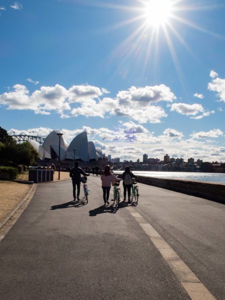 slow travel for families - Sydney Royal Botanic Gardens and Opera House