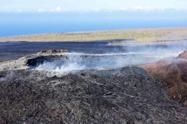 See Molten Lava on the Big Island - Puʻu ʻŌʻō Lava Crater Aerial