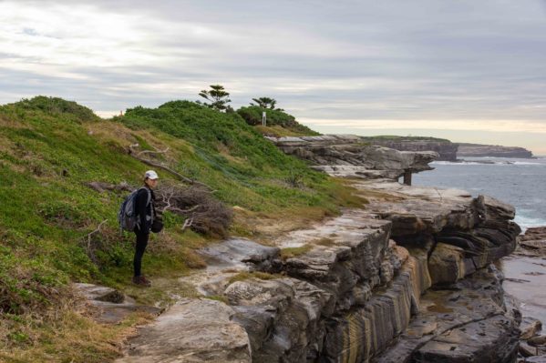 My "Do not tell me to smile right now" face. Note the cliff edge. la perouse to malabar beach - 