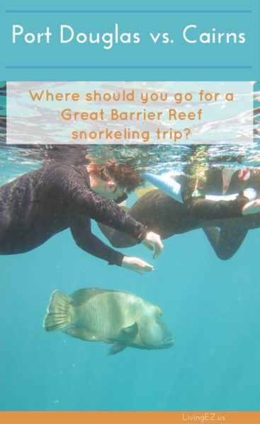 Where you should base your Reef snorkeling adventure? Cairns offers an airport, family friendly options, while Port Douglas is quieter and teeming with marine life.
