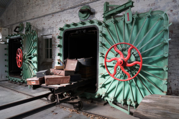 Boiler room where immigrants belongings would be sanitized 