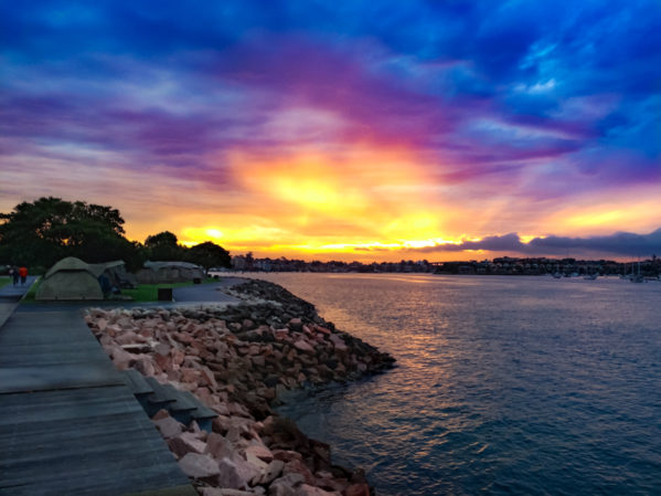 things to do on cockatoo island - glamping sunset